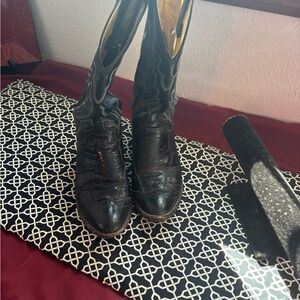 Justin Boots Black Snake Skin Boots